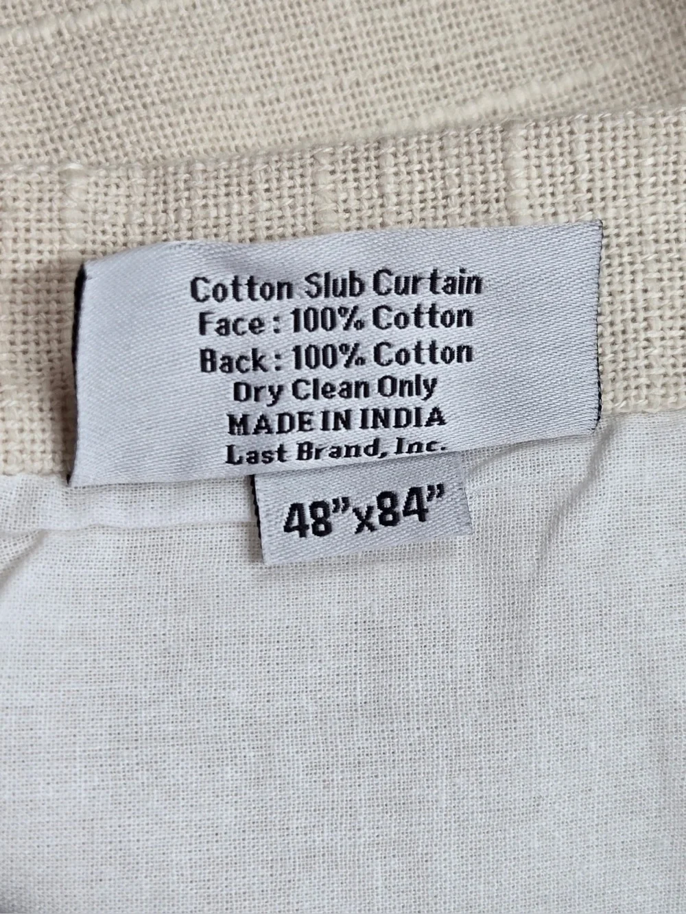 NWT QUINCE Set Of 2 48x84 Cotton Slub Curtains Natural 1089